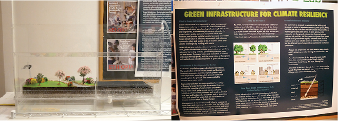 Water cycle diorama (left) and accompanying poster (right)