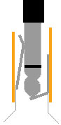 Diagram showing connections in a 1/4 inches audio jack.